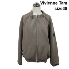 ◆ ヴィヴィアンタム Vivienne Tam ブルゾン 長袖 ギャザーネック ロゴワッペン ドルマスリーブ ラグラン風 38 M 9号 レディース S6H919のサムネイル