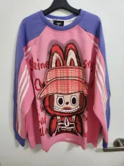 ラブブ キャラクター プリンティング 長袖Tシャツ オーバーサイズ スウェット<新品>のサムネイル