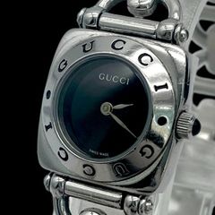 91 稼動 GUCCI時計 レディース 6400L シルバー ブラック チェーン
