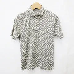 アバハウス ABAHOUSE RECENCY OF MINE シャツ ポロシャツ 半袖 総柄 プリント 別布 無地 ベージュ アイボリー 46のサムネイル