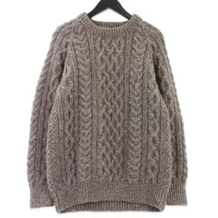 INVERALLAN インバーアラン クルーネックニット 緑タグ 1A Crew Neck アランセーター フィッシャーマンニット グレー 表記無し  99001405のサムネイル