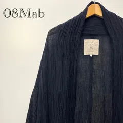 08Mab ゼロハチマブ ロング カーディガン 麻 FREE ブラック 黒 CF-224HF933 無地 レディース _208のサムネイル