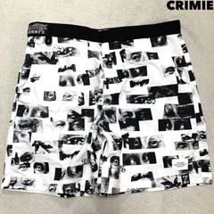 CRIMIE × JIMMY'Z MONO EYES BOARD SHORTS ショートパンツ ハーフパンツ ショーツ 総柄 グラフィックプリント ベルクロクロージャー Lサイズ ホワイト 白 クライミー ジミーズのサムネイル