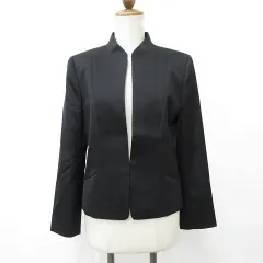 ニナリッチ NINA RICCI ジャケット ノーカラー 長袖 総裏 黒 ブラック 9のサムネイル