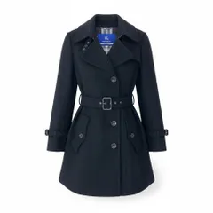 89g20 BURBERRY LONDON BLUE LABEL バーバリーロンドン ブルーレーベル ウールトレンチコート アンゴラ混 裏地ノバチェック サイズ40 ブラック レディース 女性用o07tのサムネイル