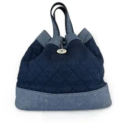 CHANEL シャネル マトラッセ デニム巾着チェーンバッグ リュック 19 番台 バックパック ブルー 2WAY レディース 【中古】のサムネイル