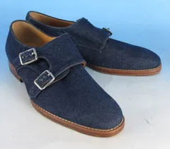 polpetta×Brilla per il gusto ポルペッタ×ブリッラペルイルグストダブルモンクストラップ デニム シューズ 38 1/2 未使用のサムネイル