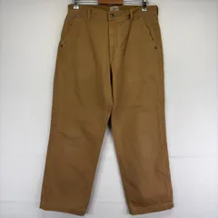 古着 エルエルビーン L.L.Bean ダック パンツ 裏地チェック ジップフライ レザーパッチ w34 L30  ベージュ メンズのサムネイル