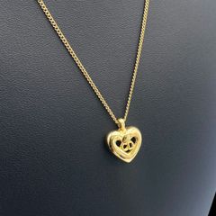 Christian Dior 기독교 디올 목걸이 CD 로고 하트 골드 빈티지 보석 액세서리