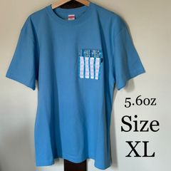 포켓 티셔츠 반소매 XL 사이즈 색소폰 블루