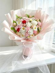 豪華枯れない花束50本バラソープフラワーインテリア造花母の日誕生日