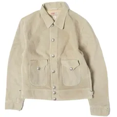新品 RRL ダブルアールエル 26SS ラフアウトスエードジャケット MNRROTW16020197 / 782P05097001 M Vintage Ivory 革ジャン Double RL レザージャケット 定価349,800円 コンチョボタン アウターのサムネイル