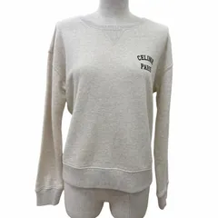 極美品☆CELINE セリーヌ 2Y31F765N コットン100％ ロゴ入り コットンフリース ルーズ スウェット ライトグレー S 正規品 レディースのサムネイル