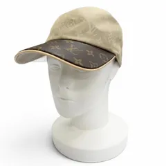 良品△LOUIS VUITTON ルイヴィトン M76504 キャップ マイ エセンシャル モノグラムキャンバス シルク混 レザー使い キャップ M 正規品のサムネイル