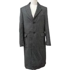 未使用品□FENDI フェンディ FF0289 ウール 100％ 変形ラペル 総柄 ロング チェスターコート グレー系 50 イタリア製 正規品 メンズのサムネイル