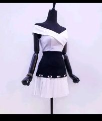 Darich ビジューリボンプリーツミニセットアップ BLK F - メルカリ