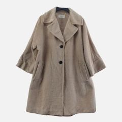 カルバンクライン ロングコート スタンドカラー 無地 M ベージュ 
