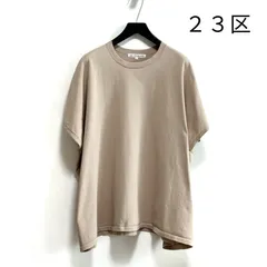 23区 ハイブリットコットン デザインニットTEE 半袖 ニット ドルマンスリーブ ベージュ 38 洗える A106のサムネイル