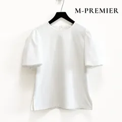 M-PREMIER エムプルミエ オーガンジーパフスリーブカットソー 半袖 異素材切替 ホワイト 38 日本製 A108のサムネイル