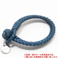 ※併売商品※◆中古◆BOTTEGA VENETA【ボッテガヴェネタ】イントレチャート ブレスレット レザー ブルー アクセサリー メンズ レディース　M1966のサムネイル