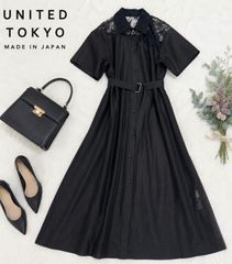 UNITED TOKYO レースドッキングシャツワンピース(ネイビー) - メルカリ