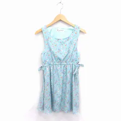 N.Natural Beauty Basic N.ナチュラルビューティーベーシック ワンピース ひざ丈 花柄 リボン プルオーバー ノースリーブ M ミントグリーン /TT36のサムネイル