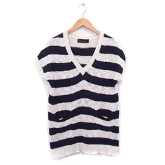 ジュエルチェンジズ Jewel Changes アローズ チュニック 半袖 Vネック コットン ラメ ボーダー ネイビー 紺 /KT10のサムネイル