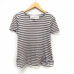 ダリア dahl'ia カットソー Tシャツ 半袖 ボーダー ボートネック ポケット ブラウン /ST30のサムネイル