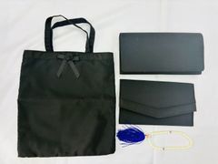 N 処分価格【未使用品】Fete フェッテ フォーマルバッグ 2点＋ふくさ 数珠 セット 黒 ミニバッグ 冠婚葬祭 上品 シンプル