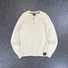00s Polo Jeans Ralph Lauren ポロジーンズ ラルフローレン 長袖 薄手 ニット カットソー ヘンリーネック オフホワイト メンズ XL 大きいサイズのサムネイル