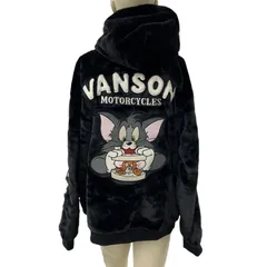 186000 新品未使用 VANSON バンソン XXLサイズ トム＆ジェリー ファージャケット 定価￥22000 TJV-2244  ブラック メンズのサムネイル