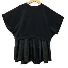 ADORE(アドーア) チュニック サイズ38 M レディース - 黒 クルーネック/半袖/異素材切替/フリル/ラメのサムネイル