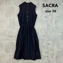 SACRA サクラ ペイズリー柄 マキシワンピース ノースリーブ 日本製