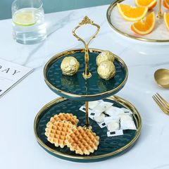 ケーキスタンド 2段 アフタヌーンティーセット　陶磁器　フルーツ皿　スイーツ皿　デザート皿