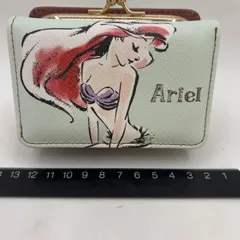 未使用　ディズニーキャラクター リトルマーメイド アリエル 水彩タッチ柄 三つ折りがま口財布　ミニウォレットのサムネイル
