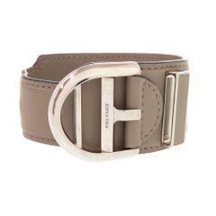 DELVAUX 美品 Dバックル バイカラー ブレスレット バングル レザー 