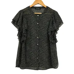 M-premierBLACK(エムプルミエブラック) チュニック サイズ36 S レディース美品  黒×白 半袖/ドット柄/フリルのサムネイル