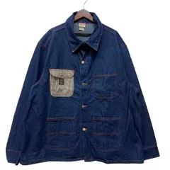 【中古品】 POINTER ポインター US別注 USA製 RED STITCH CRAZY POCKET DENIM COVER ALL クレイジー ポケット デニム カバーオール アウター 【145-260720-kh-02-izu】のサムネイル
