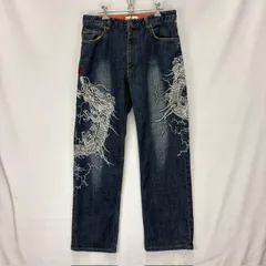 KARAKURI TAMASHII 絡繰魂 龍刺繍 デニム ジーンズ サイズ34 08072008 01のサムネイル