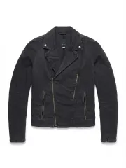 DIESEL ブラックデニム ライダースジャケット Mのサムネイル