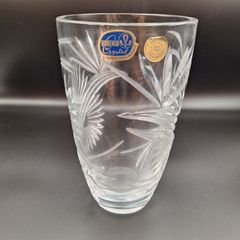 ボヘミアングラス　クリスタルガラス　花瓶　フラワーベース ボヘミア BOHEMIA クリスタルガラス 花瓶 ヴィンテージ フラワーベース