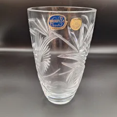 ボヘミア BOHEMIA クリスタルガラス 花瓶 ヴィンテージ フラワーベース 花器 ガラス ボヘミアングラス カットガラス インテリア  【12986-3】のサムネイル