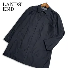 LANDS' END ランズエンド 通年★ 総裏 ステンカラー コート Sz.M メンズ 黒のサムネイル