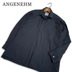 ANGENEHM アンゲネーム 通年★ 長袖 ビッグシルエット プルオーバー シャツ 日本製 Sz.M メンズ 黒のサムネイル