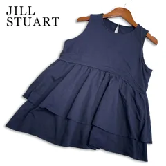 JILL STUART ジルスチュアート 春夏★ ノースリーブ フリル プルオーバー ブラウス チュニック 日本製 Sz.FR レディース 紺のサムネイル