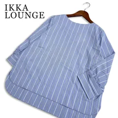 【新品 未使用】 IKKA LOUNGE イッカ ラウンジ 春夏★ ストライプ 袖リボン プルオーバー ブラウス Sz.L レディースのサムネイル