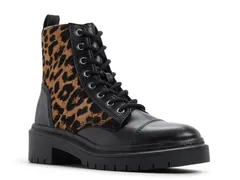 アルド レディース シューズ ブーツ・レインブーツ Aldo GoerIn Bootie BlackBrown Leopard Print LeatherCalf Hair ブラックのサムネイル