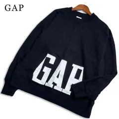 GAP ギャップ 秋冬★ プルオーバー ロゴプリント ビッグシルエット スウェット トレーナー Sz.M メンズ 黒のサムネイル