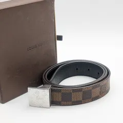 美品 ルイヴィトン サンチュールキャレ ダミエ ベルト ロゴ シルバー金具 M6881Wのサムネイル