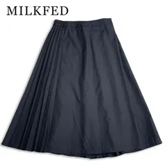 MILKFED ミルクフェド 通年★ レーヨン 切替 プリーツ スカート Sz.S レディース 黒のサムネイル